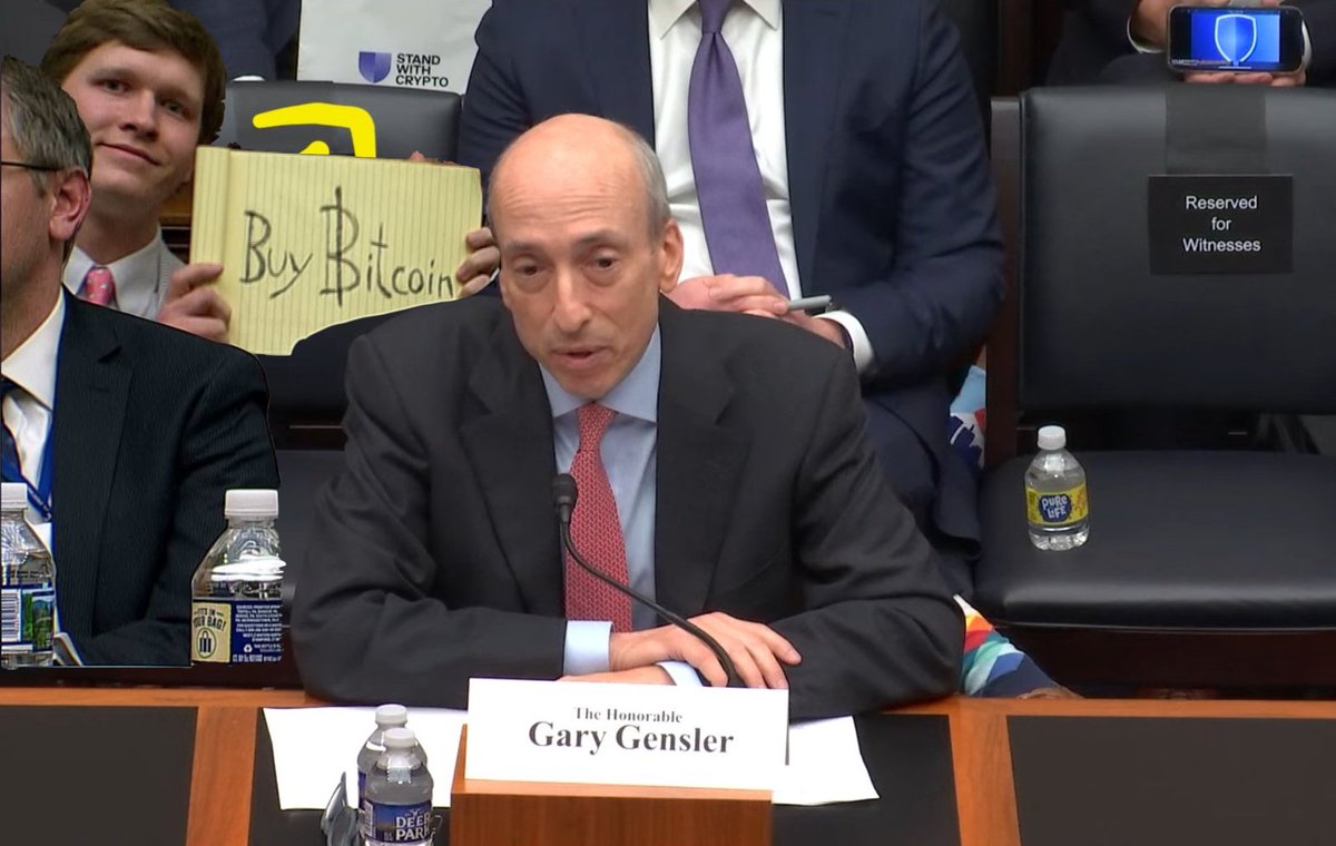 BitcoinArchive's tweet photo. 🇺🇸 SEC Chairman is testifying before Congress and this guy popped up again... 👀 https://t.co/HCBgB2UKiN