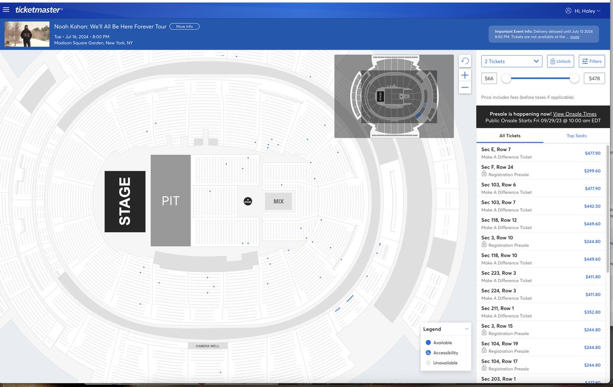 svnflxwrh's tweet photo. I guess I won’t be going to any concerts any time soon 😭 why are these prices just astronomical?? When a whole festival ticket is less? #ticketmastersucks #noahkahan still love you Noah https://t.co/PLvqx4EQ6R