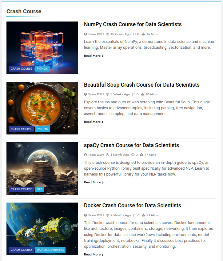 ds_horizons's tweet photo. All recent @ds_horizons Crash Courses for #DataScience are right here: NumPy, Scikit-learn, BeautifulSoup, and more https://t.co/35t6LpIE3O https://t.co/U96DhVjGea