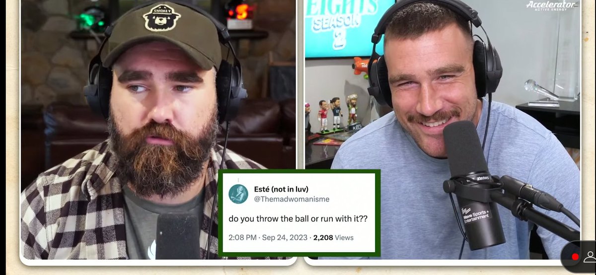 maroonnation13's tweet photo. Dude that podcast with Travis and his brother has a dumb question segment and it was ALLL swifties this episode asking how football works I'M CRYING https://t.co/UYswyVS0zW