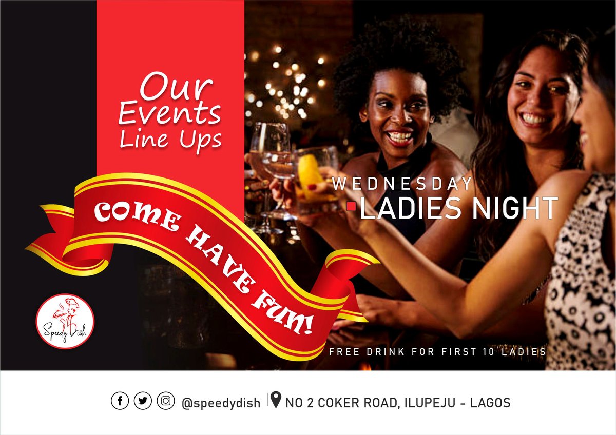 speedydish's tweet photo. Girls' nights out! every wednesday night at SPEEDY DISH Lounge &amp; Restaurant!
15% Discount on 2 ladies and more...
#ladiesnight #partytime https://t.co/xbxtc7dowR