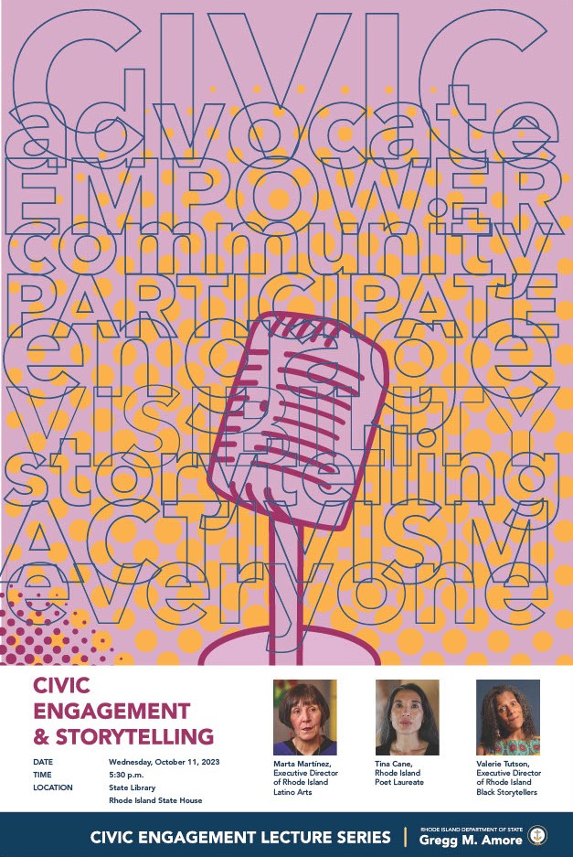 The Civic Engagement Series is a new panel discussion featuring Rhode Islanders who use their time and talent to create space for all of us to engage civically in unique ways.