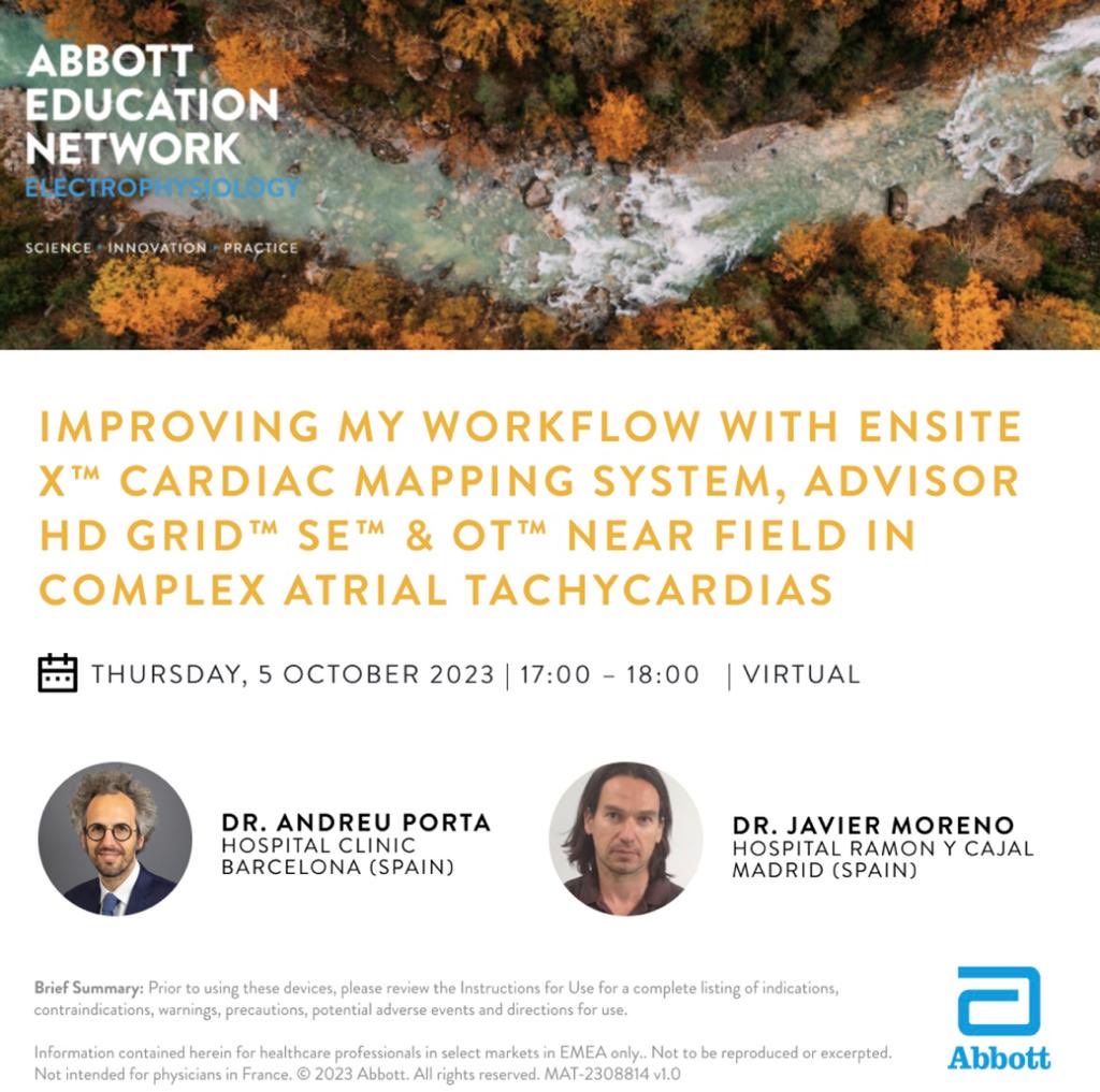 Online session on how to use Omnipolar and NearField technology for ATYPICAL FLUTTER ABLATION.  Join us! 😄 Free registration at cvent.me/bQeY7A. October 5th 17hs CET