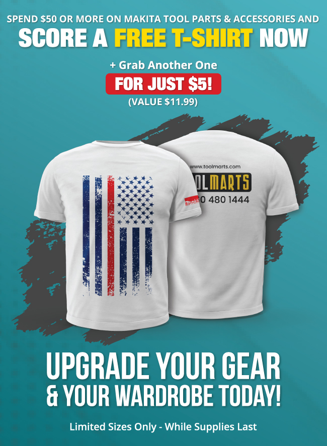 ToolpartsPro's tweet photo. GET A FREE T-SHIRT ON SPENDING $50 OR MORE ON MAKITA ITEMS!
Add More T-shirts for Just $5 Each - That's a 58% DISCOUNT!

shop now: https://t.co/ZA4gvdcfuu

#MILWAUKEE #MAKITA #Woodworking #DEWALT #STABILA #FESTOOL #METABOHPT #SKIL #FREUD #POWERMATIC #machinery #homeimprovement https://t.co/XduUHXLNZy
