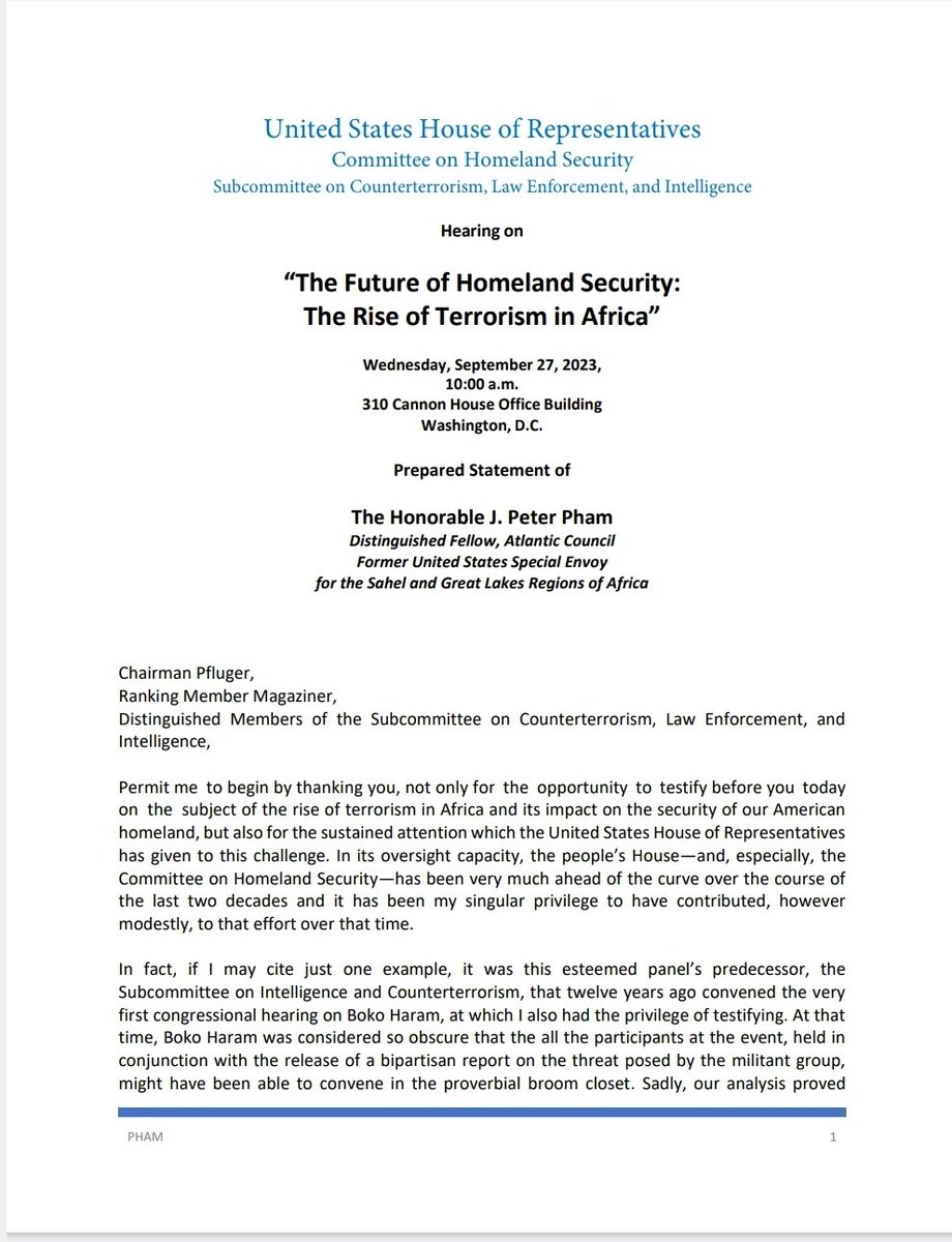 batten_von's tweet photo. Attached below is the opening statement submitted to the @HomelandGOP @HomelandDems by a strong advocate of the Somaliland @Presidencysl_ regime. We have had a very productive morning, providing committee members with the true picture of the Somaliland regime atrocities in Las Anod