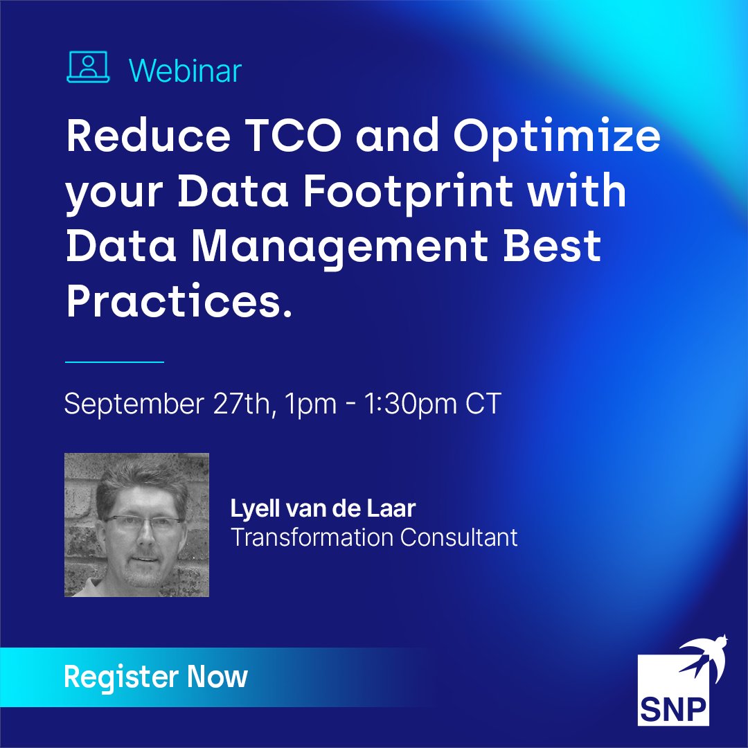 Last chance to register! Join us today at 1pm CT and learn how to reduce your database footprint, ensure compliance with data governance regulations, and control data growth with Data Management Best Practices

Register: brnw.ch/21wCX9C

#SNPgroup #datamanagement #s4hana