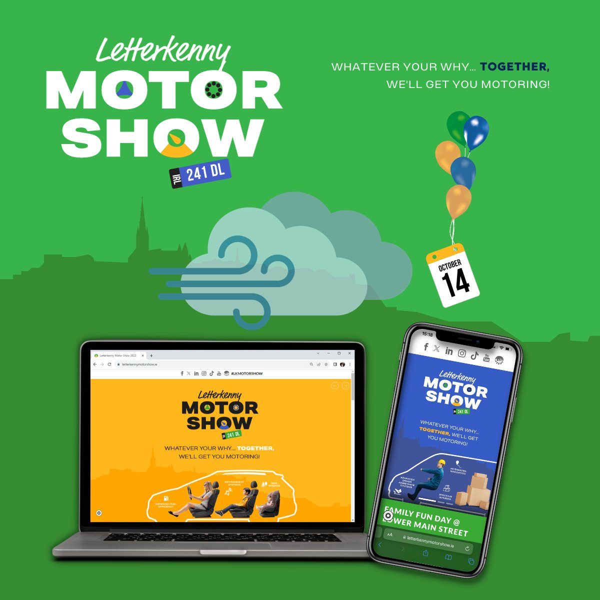 LkMotorShow's tweet photo. 🌧️ Storm Agnes is keeping us indoors today, so why not plan your next adventure? Join us at the Letterkenny Motor Show in just 2 weeks time!
Explore the latest models and innovations at https://t.co/O7iyT6Rg0c 🚗

See you on Lower Main Street!

#LetterkennyMotorShow #LKMotorShow https://t.co/KiLO1wLNFw