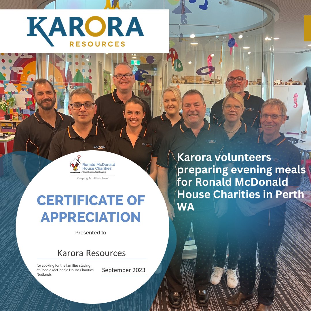 WestgoldRes's tweet photo. Karora’s Kitchen Crew volunteers serve up dinner for Ronald McDonald House Charities in Perth WA!

#HomeforDinner #RMHCWA https://t.co/SUVSJ08lvK