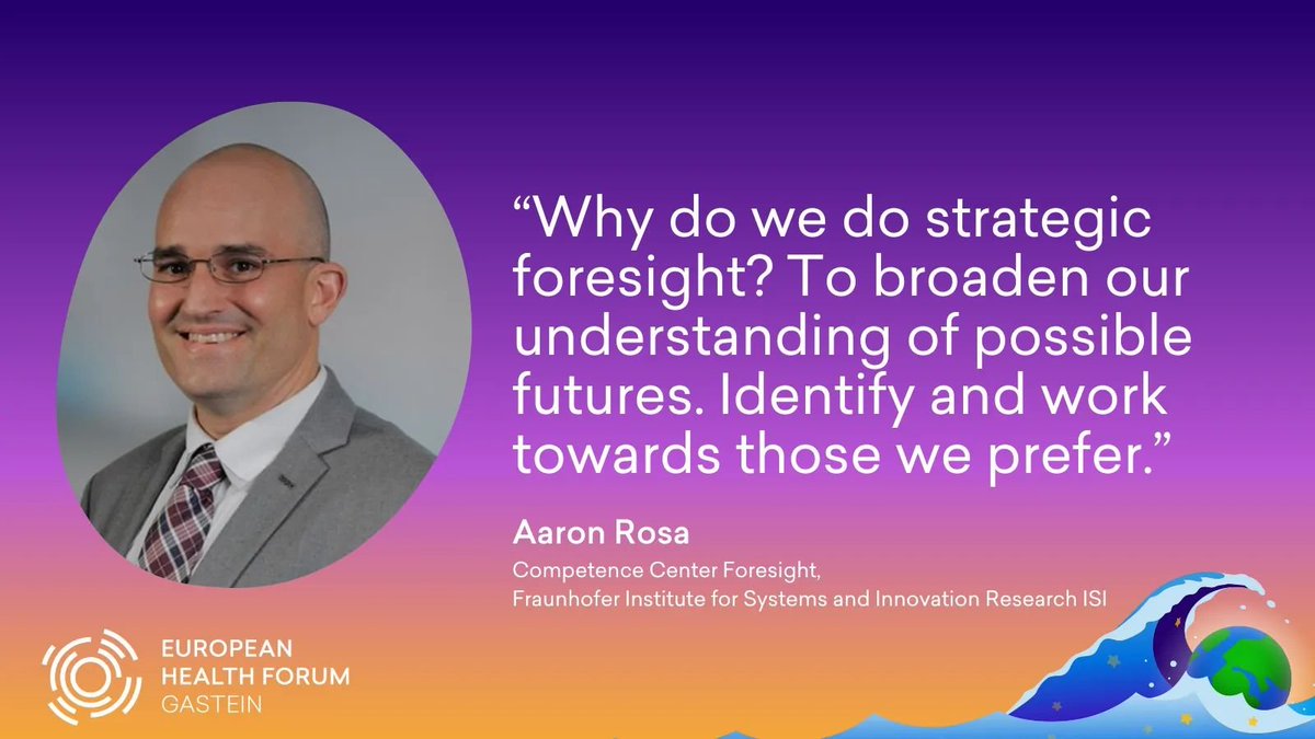 @rorosoro @FraunhoferISI @HenkHilderink @rivm @WHO @MSF @GIkink .@rorosoro @FraunhoferISI at #EHFG2023 Why do we do #StrategicForesight? To broaden our understanding of possible futures. Identify and work towards those we prefer.
