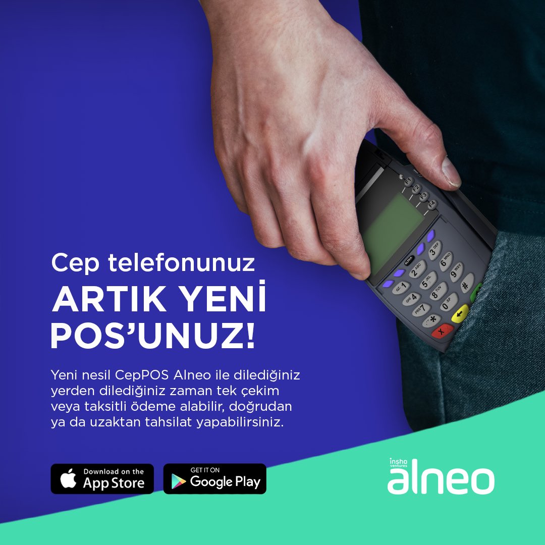 AlneoApp's tweet photo. 7/24 ışık hızında tahsilatlar, akıllı telefonunuz ile müşterilerinizden ödeme almanın en kolay ve güvenilir yolu Alneo’da!
Alneo ile dilediğiniz yerden dilediğiniz zaman tek çekim veya taksitli ödeme alabilir, doğrudan ya da uzaktan tahsilat yapabilirsiniz.
#alneo #ceppos https://t.co/a3W8pfg3gb