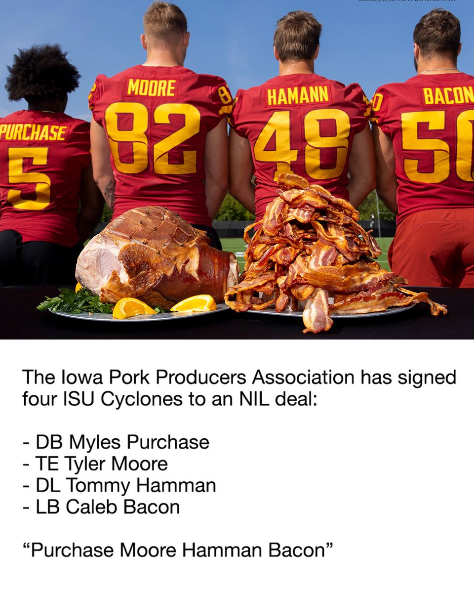 The perfect NIL deal doesn’t exi— 🥓😂

(via <a href="/IowaPork/">Iowa Pork Producers</a>)