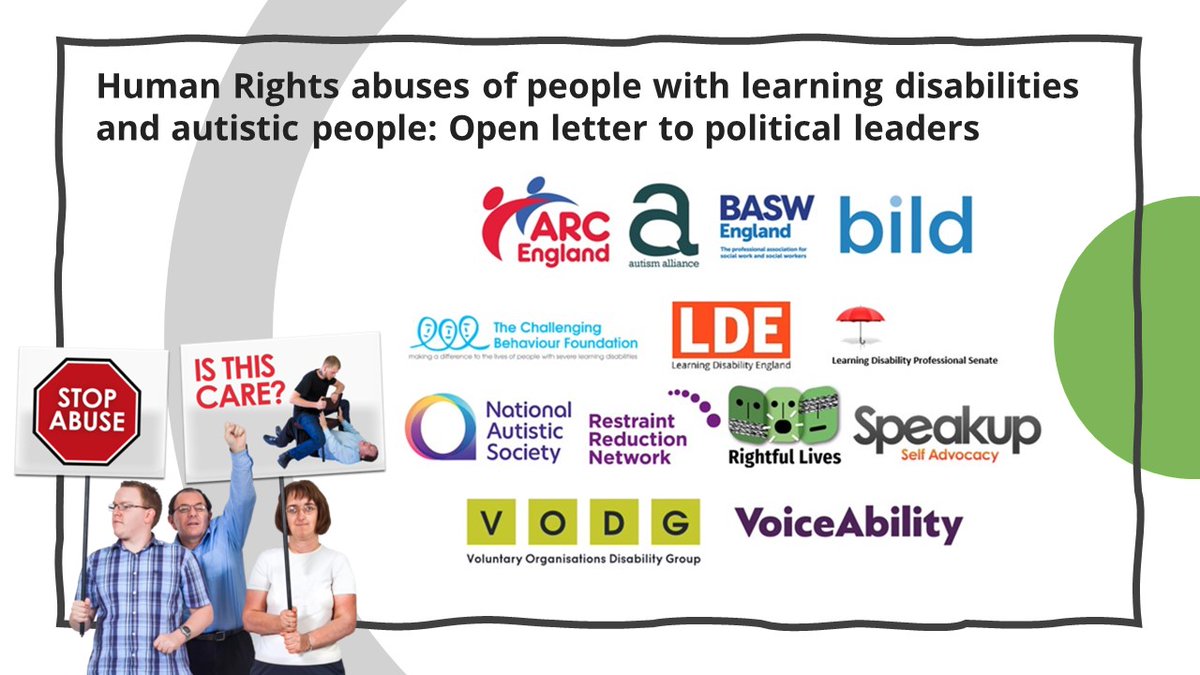 14 Organisations, including Learning Disability England, have joined to sign a letter calling on political leaders to take action to address the ongoing neglect & #HumanRights abuses of people with a #learningdisability & autistic people: tinyurl.com/3z6e2vdz