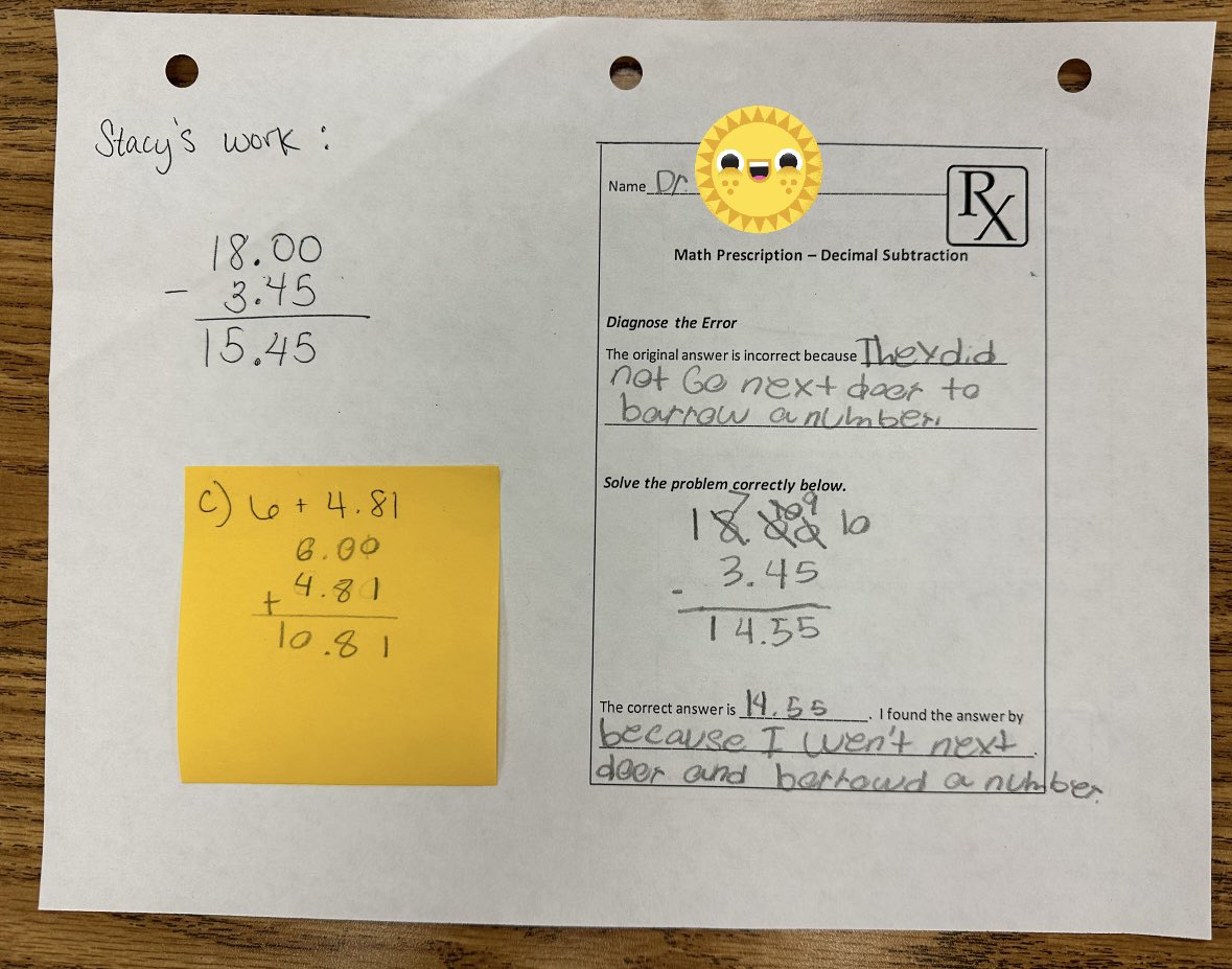 Stacy Paxton (@dzms_math_pisd) on Twitter photo Today, I got a chance to work with group of students on adding and subtracting decimals. They recently tested over this topic, so I extended their thinking by completing a #DiagnoseTheError activity. #LevelUpLobos #PISDMathChat <a href="/PISDMIDDLE/">Meet Me in the Middle</a> #P3ProblemSolver Today, I got a chance to work with group of students on adding and subtracting decimals. They recently tested over this topic, so I extended their thinking by completing a #DiagnoseTheError activity. #LevelUpLobos #PISDMathChat <a href="/PISDMIDDLE/">Meet Me in the Middle</a> #P3ProblemSolver