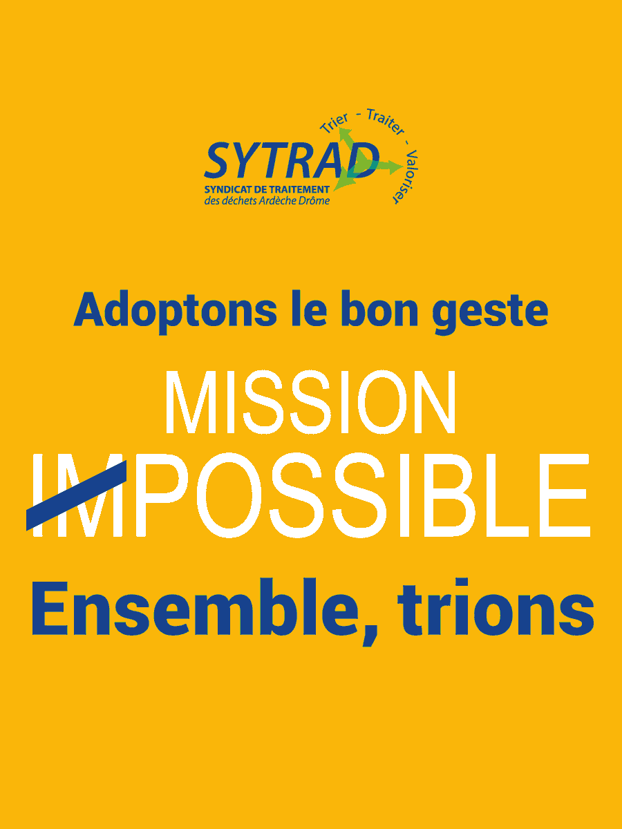 SYTRAD1's tweet image. Ensemble, continuons le bon geste : trions ❗️

Une interrogation sur le tri, consultez le guide du tri directement sur notre site internet : sytrad.fr

#sytrad #tri #gestedetri #bacdetri #drome #ardeche