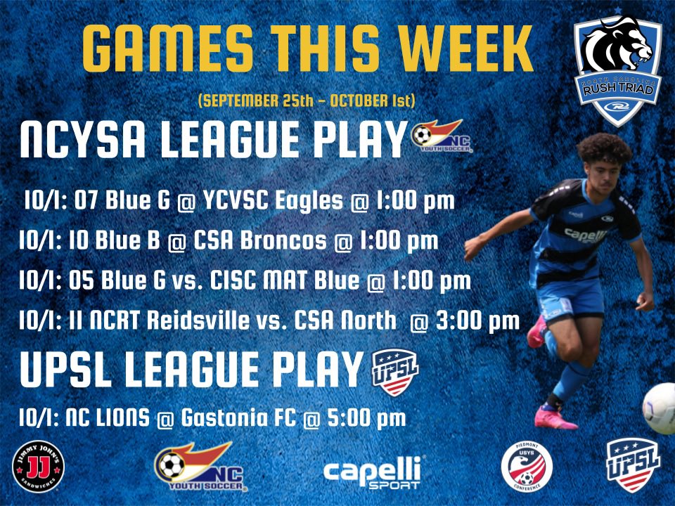 NCRushTriad's tweet photo. We go again this week! 💪🔵⚫️🦁 https://t.co/GMCfypaxk9
