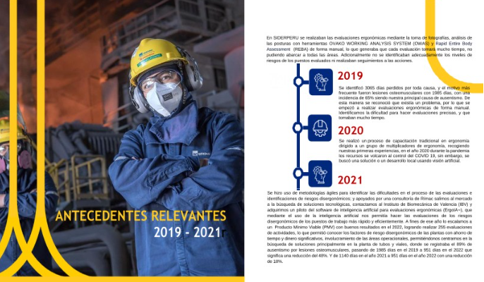 ibv_org's tweet photo. ¡SIDERPERU gana premio en Congreso de Digitalización SST!
Detectaron aumento en ausentismo por lesiones osteomusculares y confiaron en #ErgoIBV y #ErgoIA del IBV. Promoviendo así la ergonomía participativa, ahorrando costos y logrando mejoras. ¡Felicidades! 🏆👏 https://t.co/Naq66Ov1MB