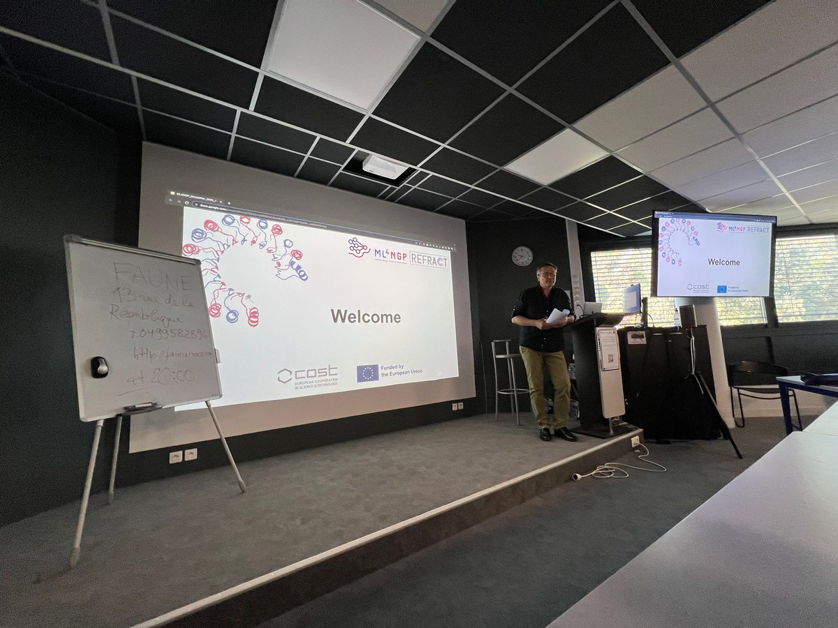 refract_rise's tweet photo. Insightful presentations alternated with round tables and lively discussions! 🙋
We are at the Workshop on Computational Methods for Tandem Repeat Proteins at @CRBM_Montpel in beautiful Montpellier

Event organized with COST Action @ml4ngp 
👉https://t.co/2D90UGuCZ4 https://t.co/jG57YJhWuh