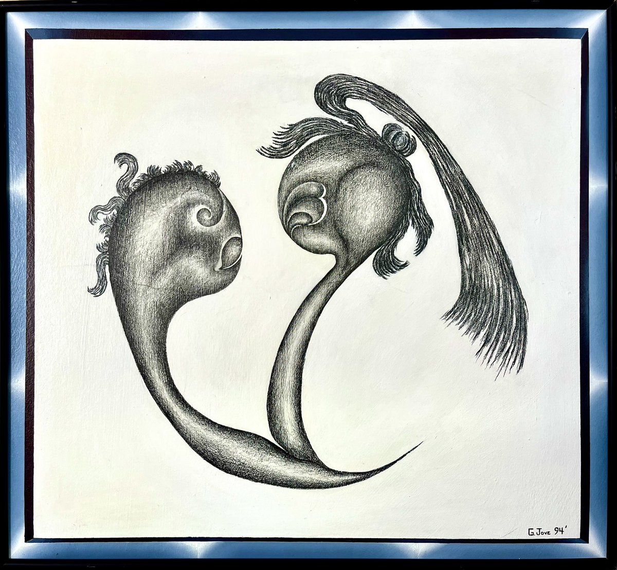 gonzjove's tweet image. Visiting the past, graphite on acrylic #painting #drawing #conversing #gonzjove