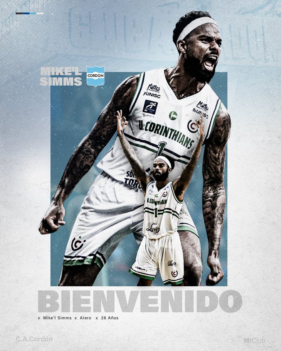 ClubCordon1's tweet photo. 🥵 Bueno… ¿ᴠᴀ ᴇʟ sᴇɢᴜɴᴅᴏ? 

𝗠𝗶𝗸𝗲’𝗹 𝗦𝗶𝗺𝗺𝘀 es nuevo jugador de Cordón.

Alero 🇺🇸 | 26 años | 1.96 😤

📊 15 pts promedio en Corinthians, con 35.4% en triples en @NBB 🇧🇷

🫡 ¡Welcome to #MiClub, 𝗠𝗶𝗸𝗲! 🔵⚪️ https://t.co/Ay0rTw9538