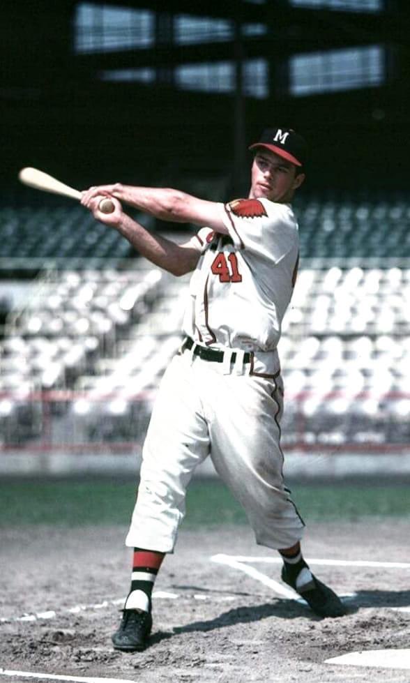 BaseballHistoryNut on X: Eddie Mathews had the perfect swing according to  Ty Cobb  / X