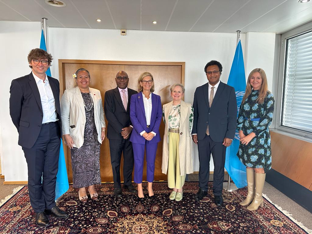 ITUSecGen's tweet photo. Delighted to welcome permanent representatives from Member States of the Pacific region to HQ and strengthen cooperation so @ITU can support national + regional priorities and address challenges together https://t.co/pqic48aa2y