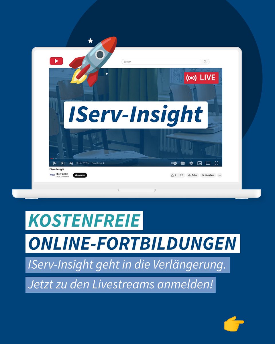IServGmbH's tweet photo. Lust auf kostenlose Online-#Fortbildungen zur #IServ Schulplattform? 💻🎓 IServ-Insight bis 14. Dez jeden Donnerstag ab 16:30 Uhr: Tipps &amp; Tricks für den #Schulalltag – ob #Admin, #Schulleitung, #Lehrkraft &amp; #Schulträger. Jetzt Platz sichern: https://t.co/2e730KZSRc #twlz https://t.co/gARRXsA3Bz