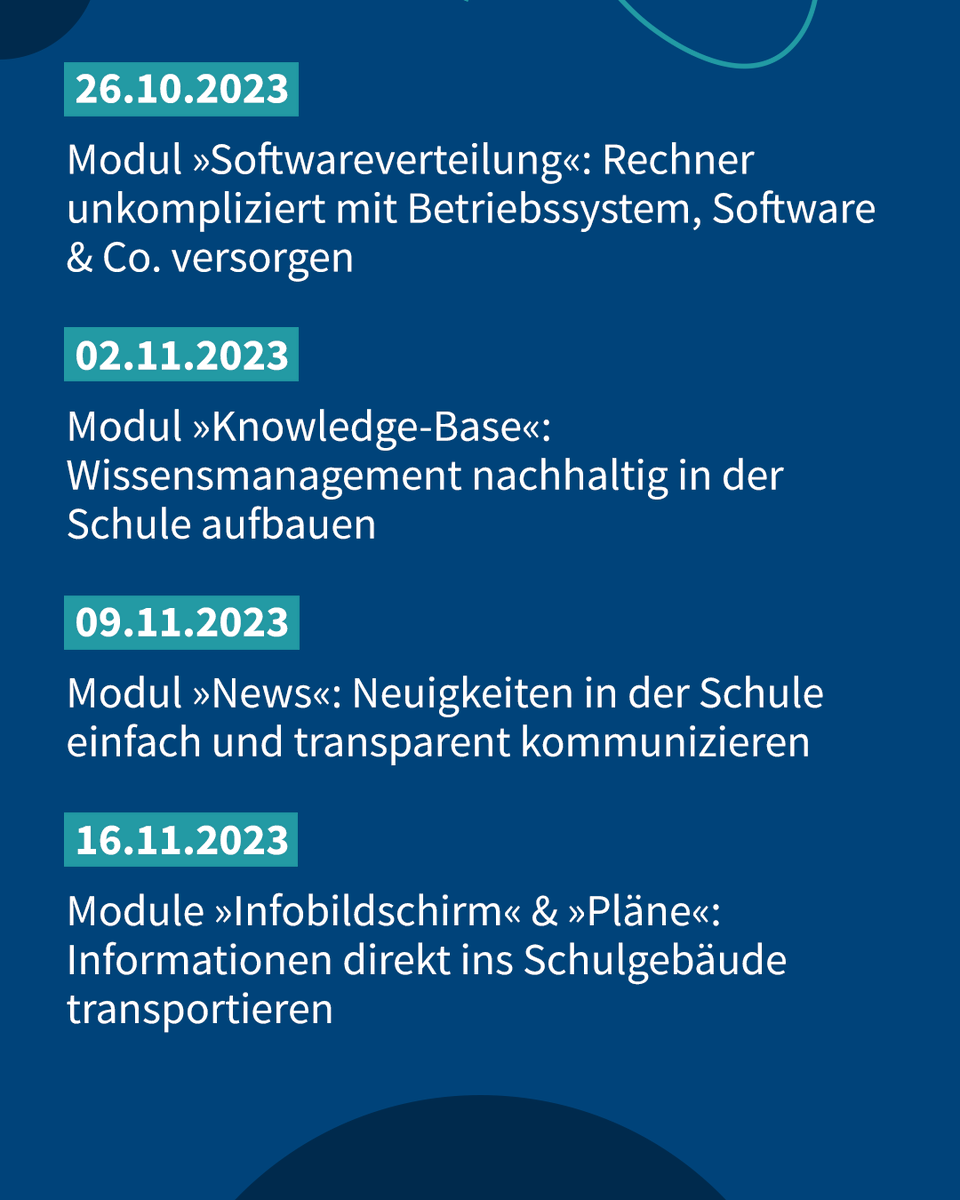 IServGmbH's tweet photo. Lust auf kostenlose Online-#Fortbildungen zur #IServ Schulplattform? 💻🎓 IServ-Insight bis 14. Dez jeden Donnerstag ab 16:30 Uhr: Tipps &amp; Tricks für den #Schulalltag – ob #Admin, #Schulleitung, #Lehrkraft &amp; #Schulträger. Jetzt Platz sichern: https://t.co/2e730KZSRc #twlz https://t.co/gARRXsA3Bz
