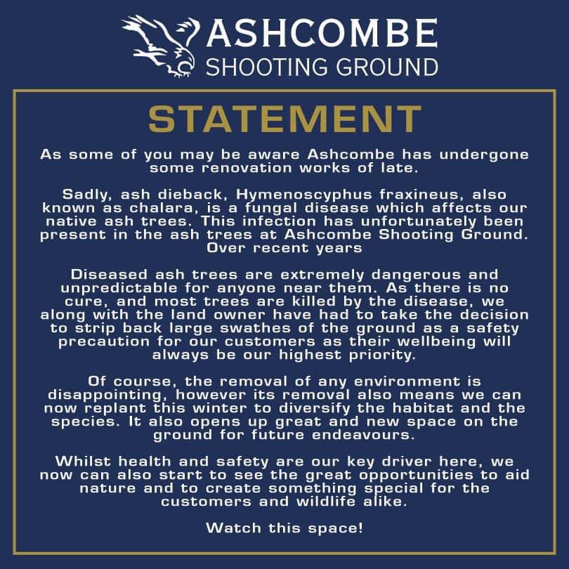 AshcombeSG's tweet photo. #ashcombe #asg #ashcombeshootingground #ashdieback https://t.co/VUz92mChly