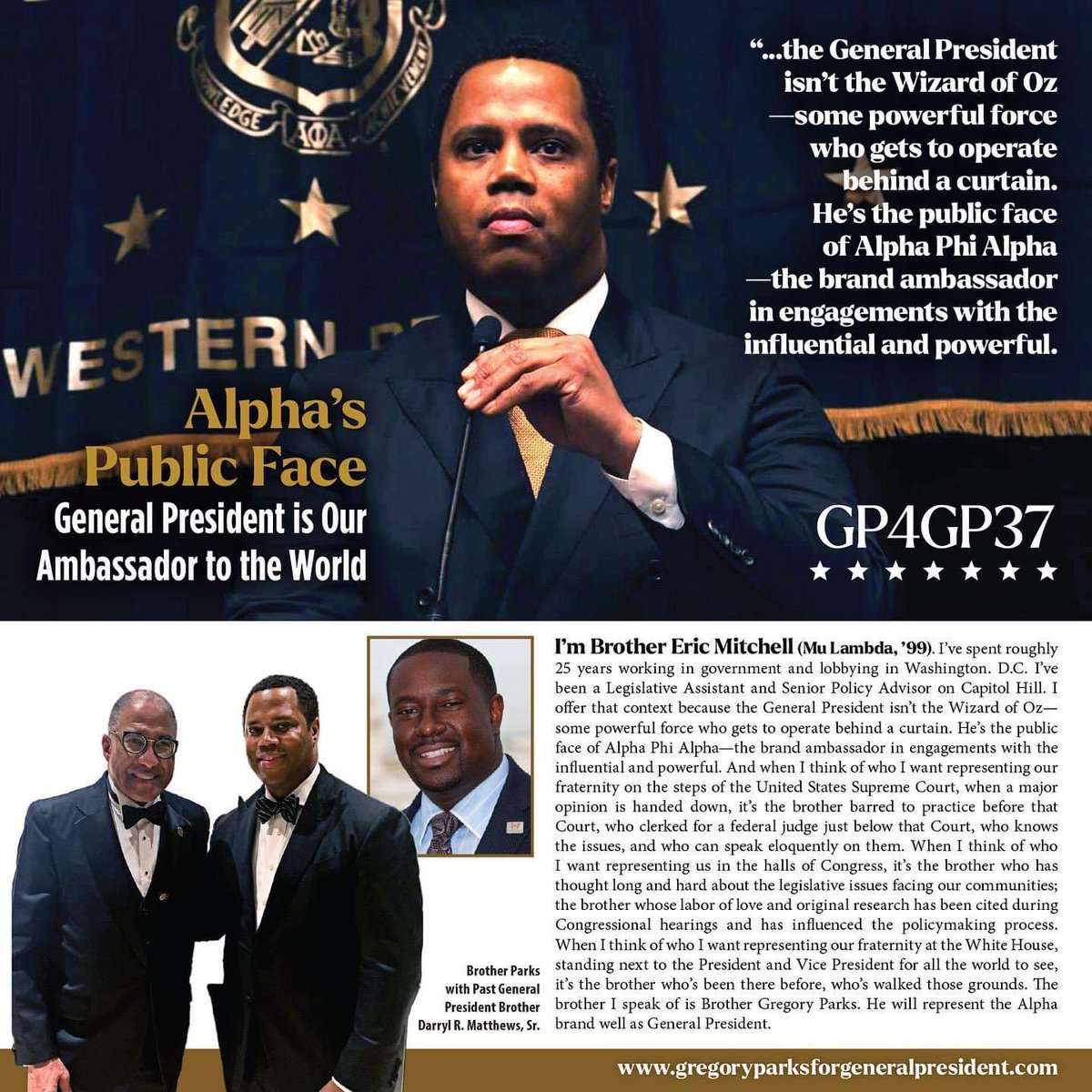 LMD_RealEstate's tweet photo. I am casting my vote today for Brother Gregory Scott Parks to be our 37th General President; and I encourage all my Alpha Brothers to do the same…. 🤙🏽 https://t.co/oPTD28PFuJ
