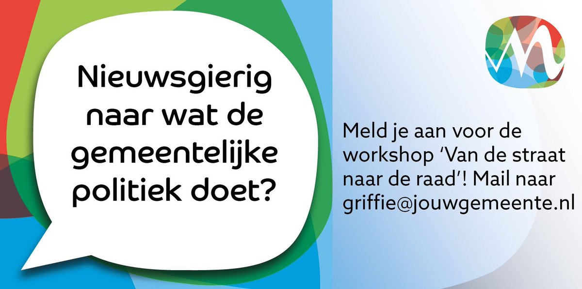 Benieuwd naar wat een raadslid nu precies doet? En hoe je invloed kunt uitoefenen op de gemeente? Dan is onze workshop 'Van de straat naar de raad' iets voor jou. Wees welkom op 24 okt, van 18.00 tot 21.00 uur in de Spil in Bleskensgraaf. Info/inschrijven: molenlanden.nl/dichter-bij-de…