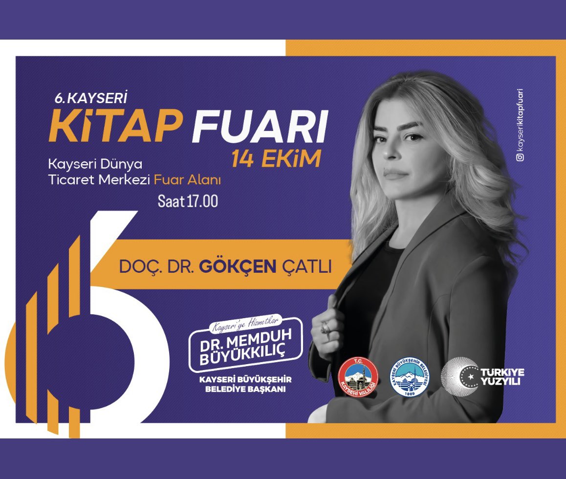 gokcencatli's tweet photo. İmza Günü ve Söyleşi Programları: 
14 Ekim Cumartesi, Kayseri saat 17.00. https://t.co/llPuCZ0NV3