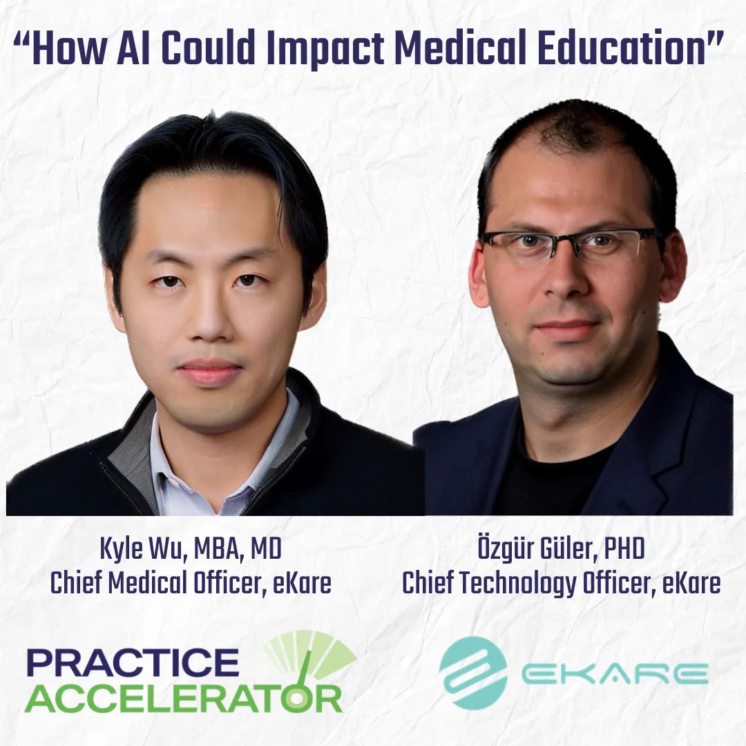 eKare_ai's tweet image. 🎥 “How AI Could Impact Medical Education”

eKare’s own Kyle L. Wu, MBA, MD and Özgür Güler, PhD discuss the ways AI can help providers educate themselves.

Click to watch:
buff.ly/3tgD4nl

#woundcare #woundsource #practiceaccelerator #artificialintelligence #ekare