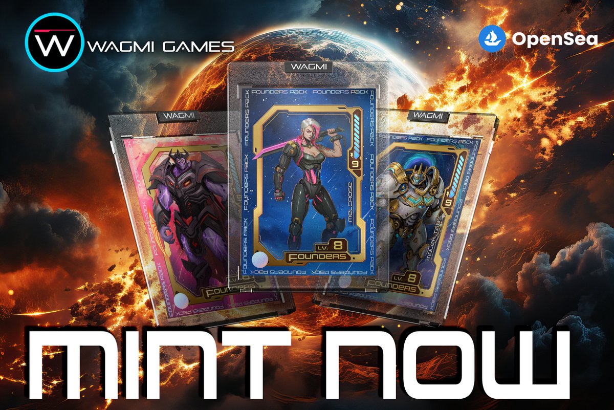 NiFeWARS's tweet photo. Founder's Mint is now OPEN on @opensea! 🔥

Remember! Each Pack contains 32 NFT cards! 

Some of which... might be LEGENDARY! ✨

👉 Mint Now! - https://t.co/ZSJMMIZHMi https://t.co/XP2JcaruJO
