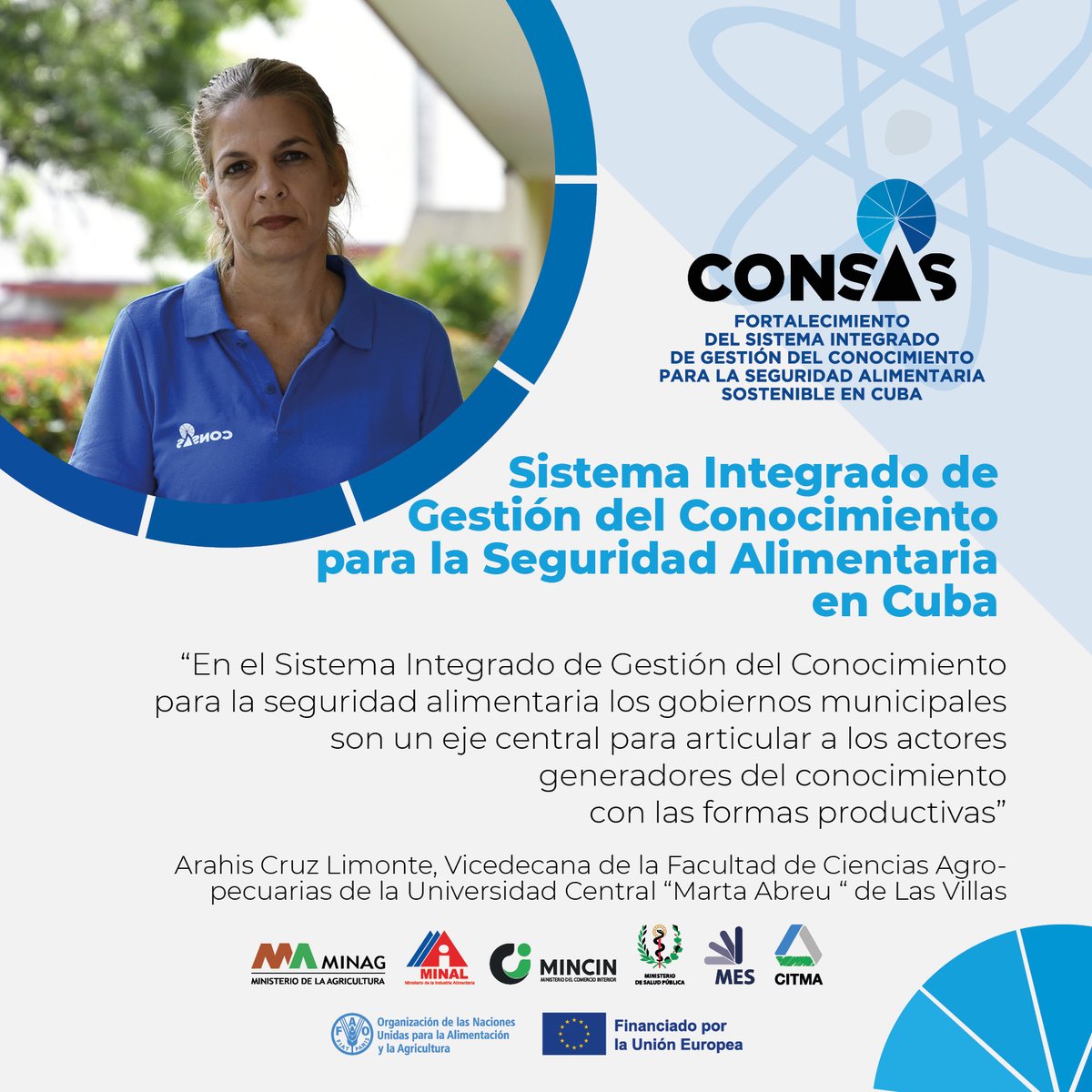 FAOCuba's tweet photo. 🔵El proyecto CONSAS trabaja en acciones de extensionismo agrario y asistencia técnica así como en la creación de alianzas entre instituciones de ciencia👨‍🔬 e innovación🔬 a través de un Sistema Integrado de Gestión del Conocimiento.  

Conoce más⬇️
🔗https://t.co/PmSZhQXpQF https://t.co/Ytfs5jsFK4