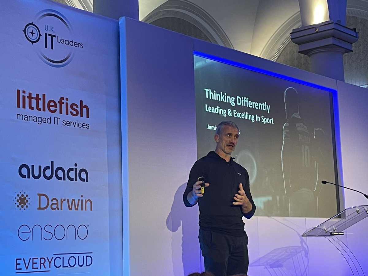 What a treat to learn from @JamiePeacock10 great GB Rugby League captain at #ukitleaders community day in Leeds, about how thinking differently is key to achieving a successful outcome. Of course you need application, collaboration, hard truths, know your team, commitment-action.