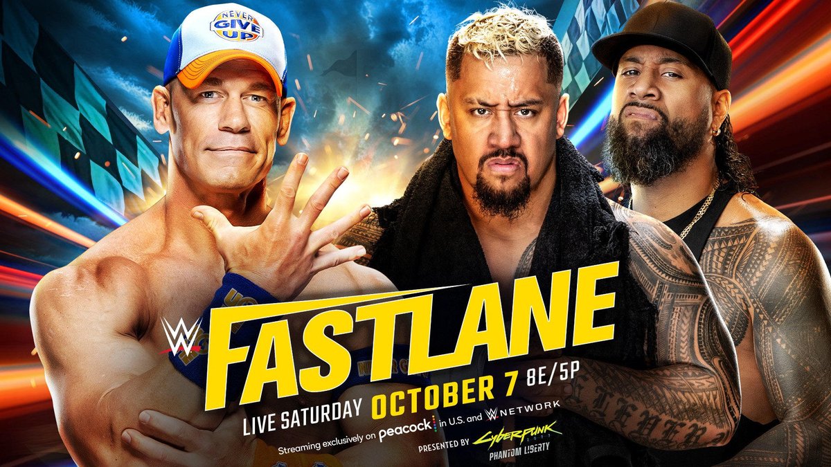 The card for Fastlane is in full gear...

<a href="/WWERollins/">Seth Rollins</a> v <a href="/ShinsukeN/">Shinsuke Nakamura</a> 

<a href="/JohnCena/">John Cena</a> v <a href="/WWESoloSikoa/">Solo</a> and Jimmy Uso
