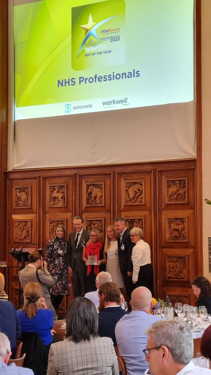 The award for MSP of the year goes to @NHS professionals!

The judges said it was very apparent that authenticity, passion, and positivity runs throughout this organisation.

Congratulations @NHSprofessionals!

#APSCoOutSource #AwardsForExcellence #MSPoftheYear