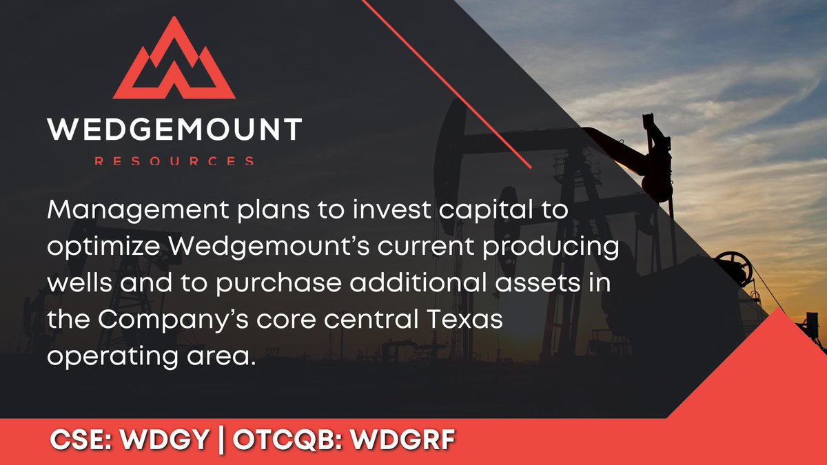 wedgemountres's tweet photo. Wedgemount Announces Warrant Exercise &amp; Increased Cash Balance

The exercises resulted in gross proceeds of C$1,261,600.  

CSE: $WDGY | OTCQB: $WDGRF
https://t.co/phriTC6Cid https://t.co/vihjZpHq1n