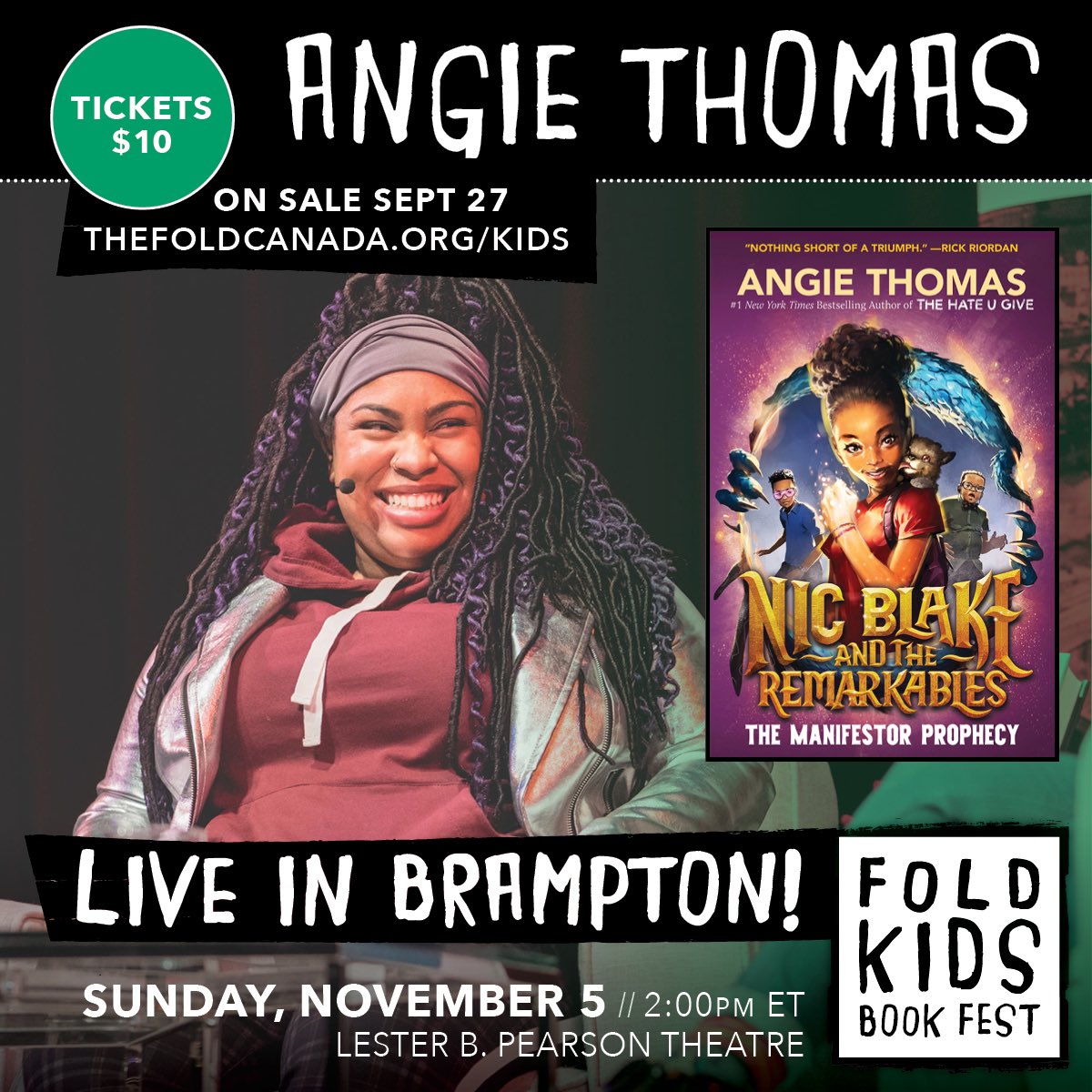 Tickets for @angiecthomas Live at FOLD Kids Book Fest are now on sale! eventbrite.com/e/713997113587