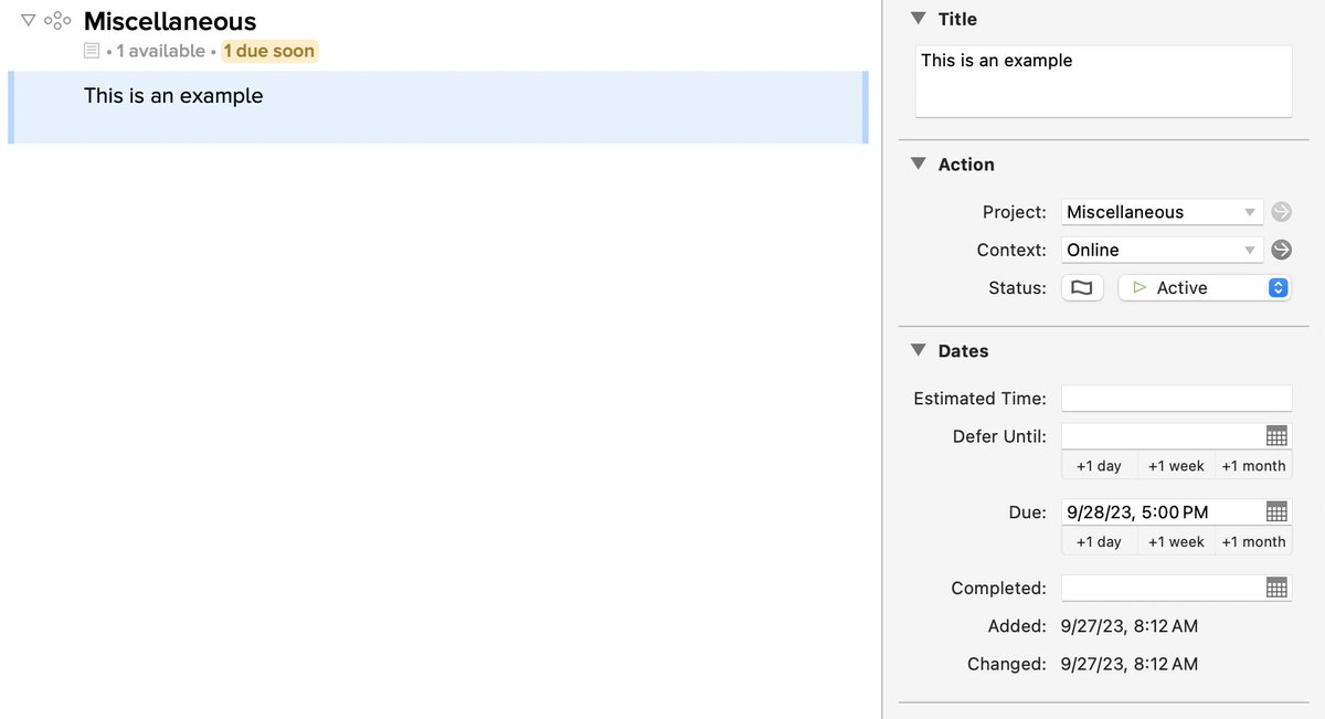 brianpopowitz's tweet photo. @OmniGroup On Omnifocus 2.12.4 (v113.47) with Sonoma, context and due dates are not displaying when inputting a new to-do. Can you look into this? https://t.co/O0BriYG5FU