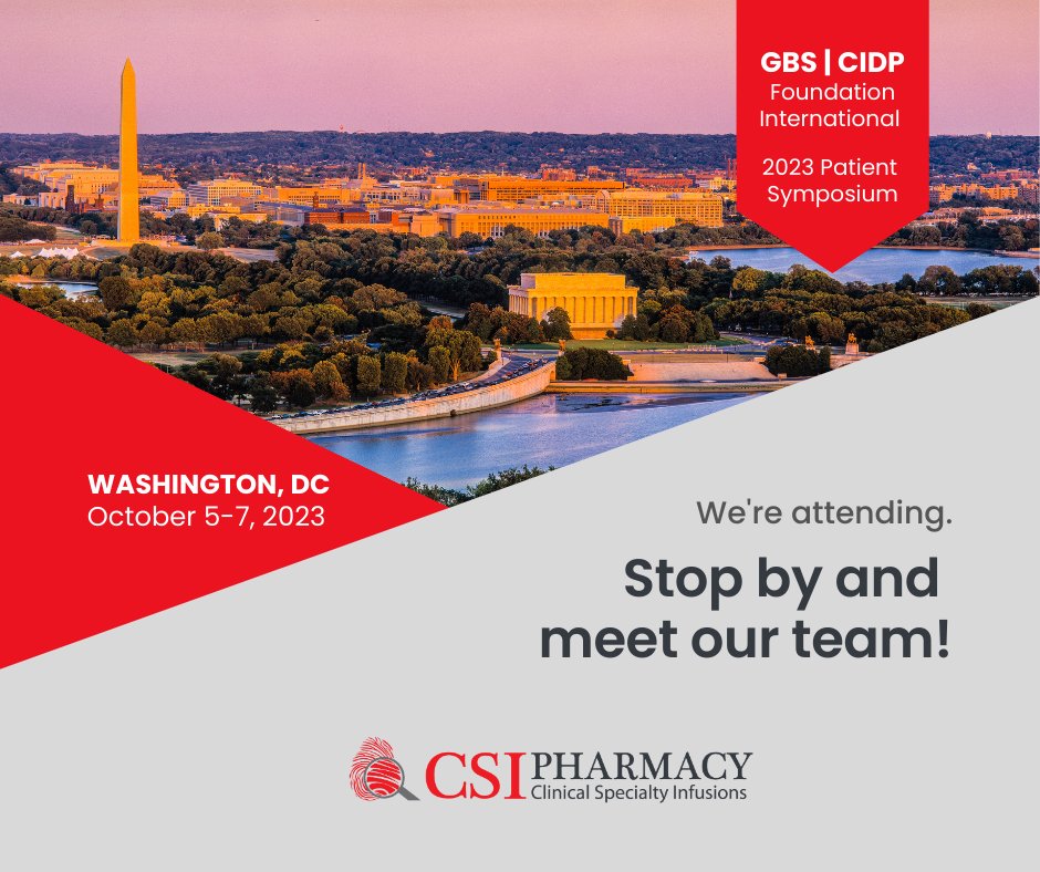We're excited to attend the 2023 GBS|CIDP International Patient Symposium next week. Please stop by and meet our team. We look forward to seeing everyone! 

Learn more at gbs-cidp.org/2023symposium/. 
#GBS #CIDP