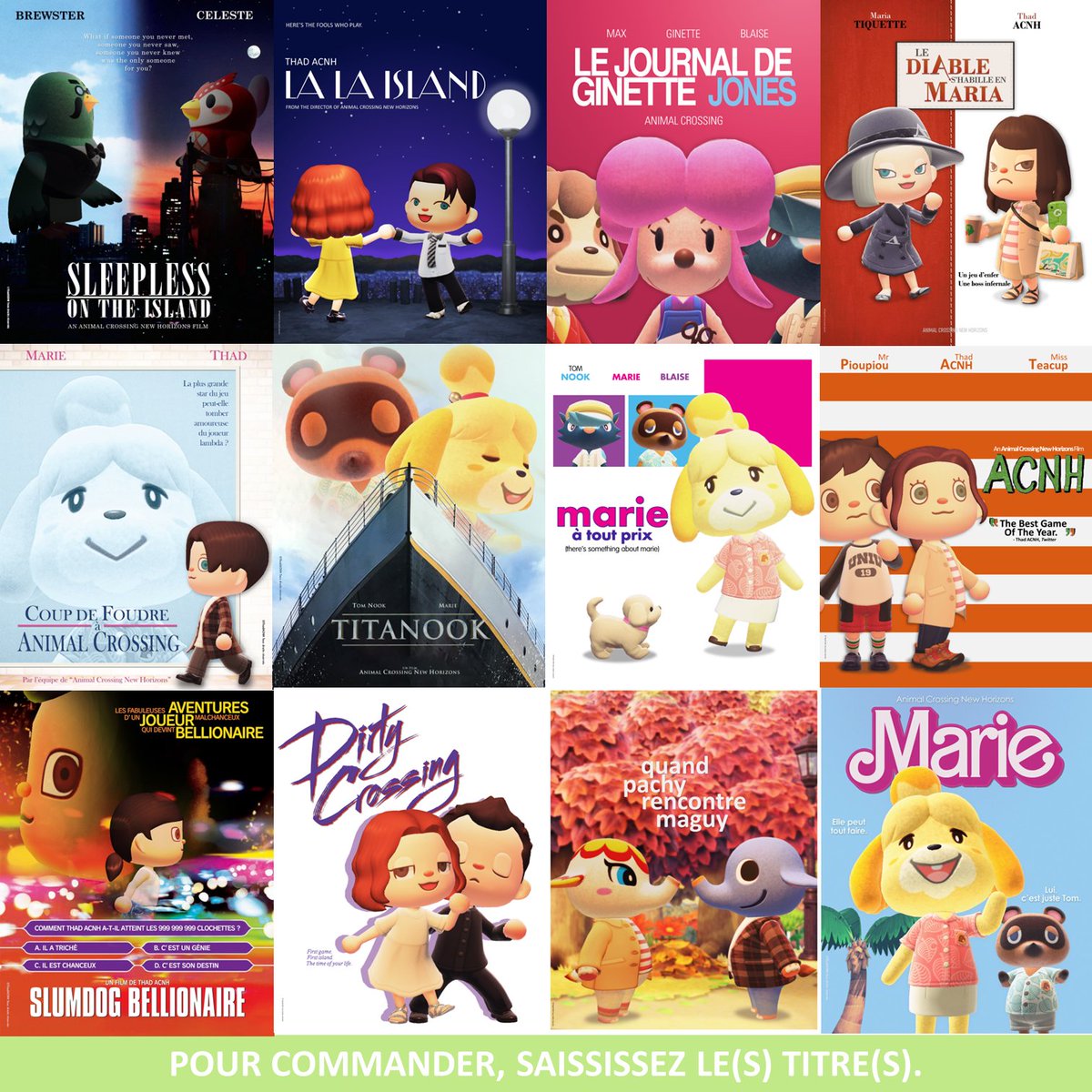 ThadBeaumont1's tweet photo. Et si je vous disais qu'il y a désormais 70 affiches de film en version #AnimalCrossing disponible chez @les_flonflons en tote-bag, en tasse ou en dessous de verre !  70 !!!!
#acnh #acnhedit https://t.co/YJ8fcWqeoJ