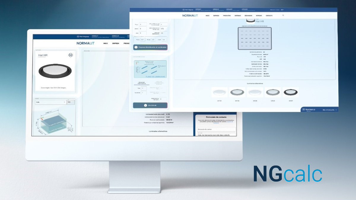 nougrup's tweet photo. ☑️NGBlog: #NGcalc, la nueva aplicación para el cálculo luminotécnico ha sido desarrollada íntegramente por #Normagrup y ya está disponible en las webs de #Normalux y #Normalit.
👉https://t.co/E8HBLgP0hh https://t.co/OuDl1oLHQa