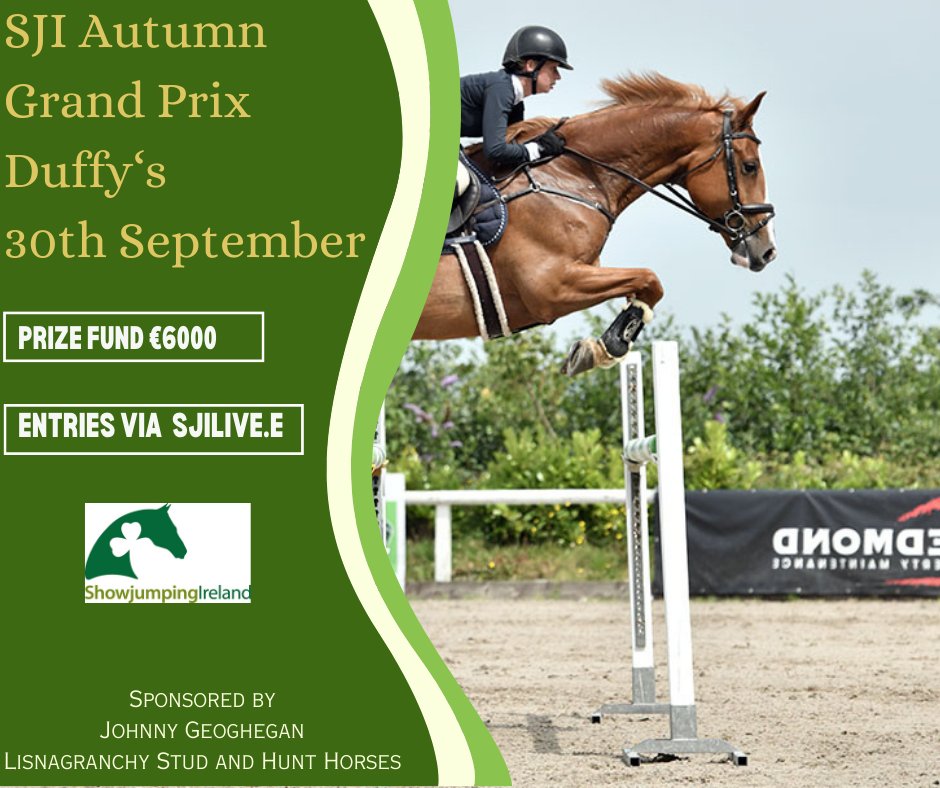 The next round of the SJI Autumn Series will take place this Saturday at Duffys Equestrian Galway. Live Steaming supported by Plusvital #SJI #AutumnSeries #DuffysEquestrian #livestreaming #Plusvital