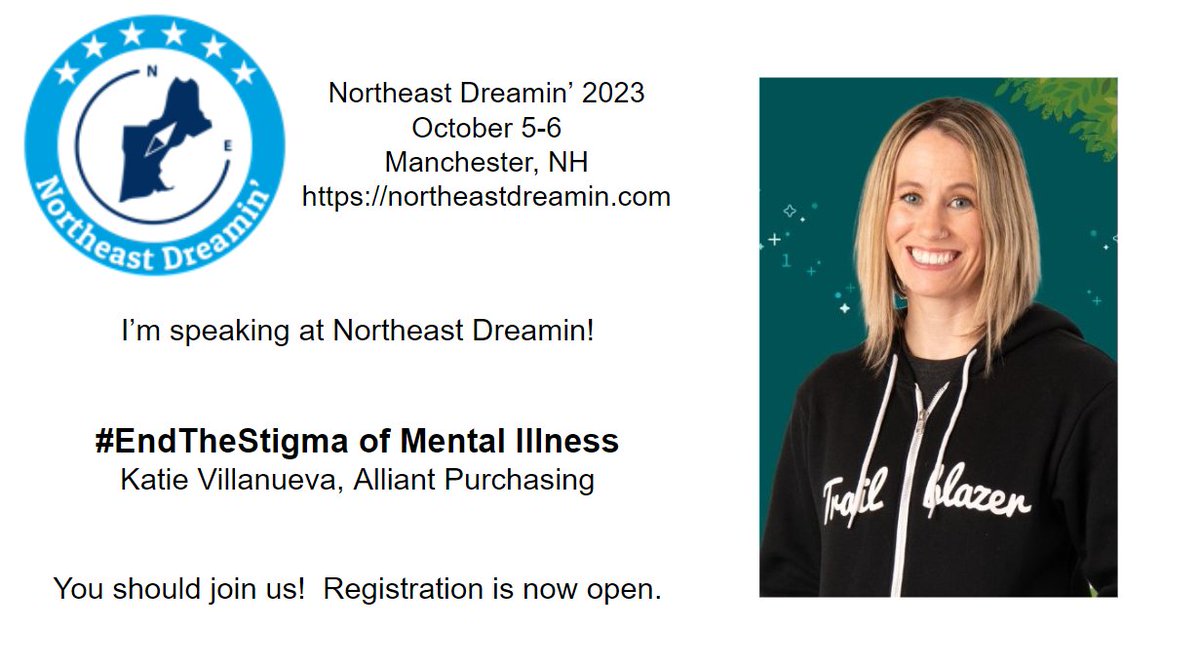 I'm excited to share the story that started it all at @NEDreamin. The story of my bipolar diagnosis, my Salesforce journey, and how I use CRM to manage relationships with my mental illness. Only by talking about it can we find support and come up with solutions. #TrailblazerCare