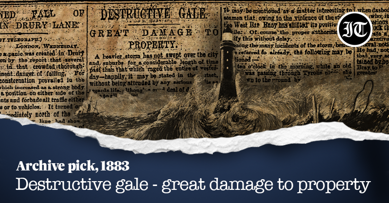 ITLostLeads's tweet image. ‘A heavier storm has not swept over the city and suburbs for a considerable length of time past than that which raged the entire of yesterday...’

Today’s archive pick: a “destructive gale” that caused havoc around Dublin. First published on this day, 1883 #StormAgnes #OTD