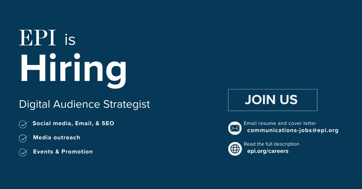 📣 EPI is hiring a digital audience strategist! 📣

See the full job description:
epi.org/careers/digita…