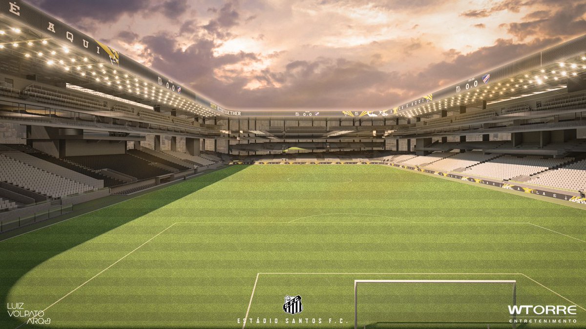 🏟️ Imagens atualizadas do Projeto da Nova Vila Belmiro, que acaba de ser assinado e oficializado no Estádio Urbano Caldeira, entre Santos FC e WTorre.