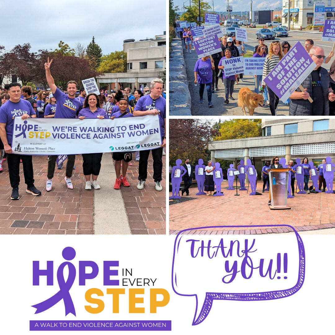 HaltonWomensPl's tweet photo. Thanks to everyone who joined us last weekend for #HWPHopeInEveryStep! 400+ people rocked purple shirts and walked to #ENDVAW & to support survivors. Special thanks to sponsors, volunteers, donors, & participants for making it such a success. Stay tuned for more event photos! https://t.co/EcBXnctfik