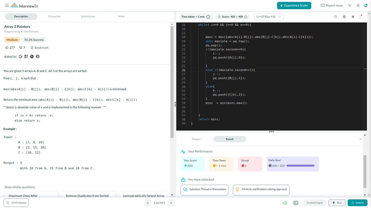 imanassahoo's tweet photo. Hello all, I have completed #Day150 of #365DaysofCode Challenge with
@Scaler

Today I solved the question  - Array 3 Pointers 
Discord community link:     https://t.co/NxzCV5VP2G #scalerdiscord #codewithscaler https://t.co/1WE5Yd6h24